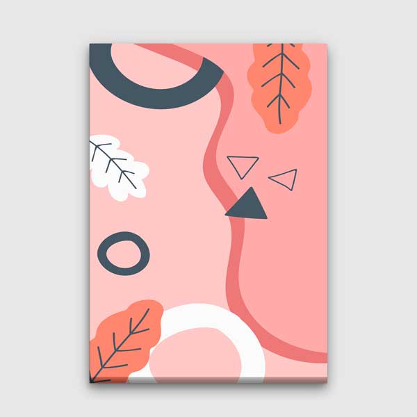 Soyut Formlu Minimal Pembe Duvar Tablosu 13946