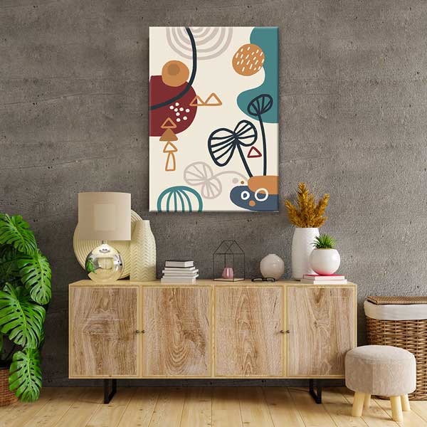 Organik Geometrik Formlu Minimal Duvar Tablosu 13949