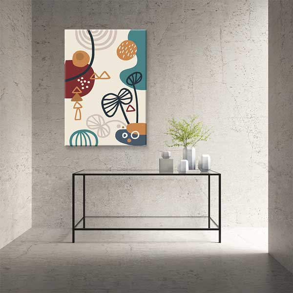 Organik Geometrik Formlu Minimal Duvar Tablosu 13949