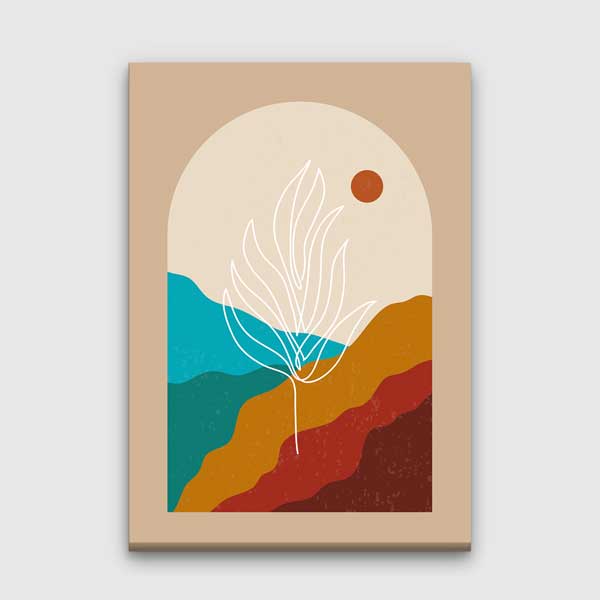 Kemer Formlu Soyut Manzara Minimal Duvar Tablosu 13966