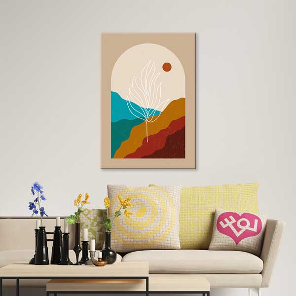 Kemer Formlu Soyut Manzara Minimal Duvar Tablosu 13966