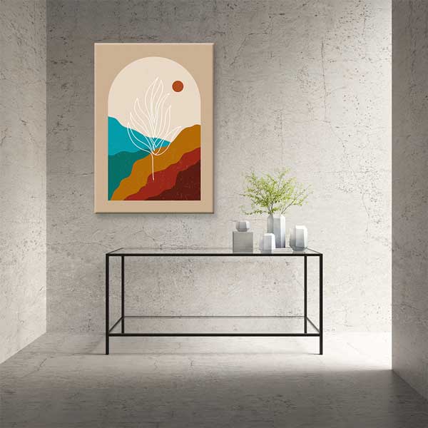 Kemer Formlu Soyut Manzara Minimal Duvar Tablosu 13966