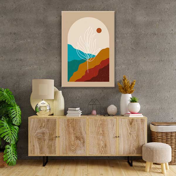 Kemer Formlu Soyut Manzara Minimal Duvar Tablosu 13966