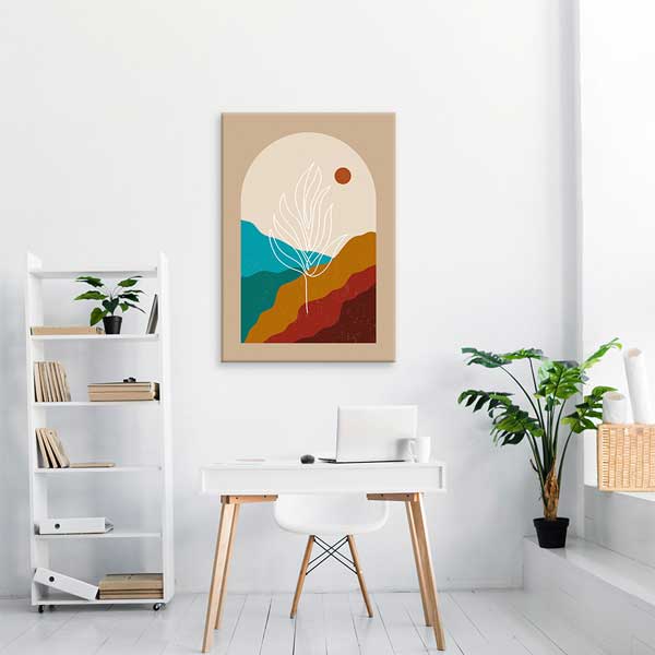 Kemer Formlu Soyut Manzara Minimal Duvar Tablosu 13966