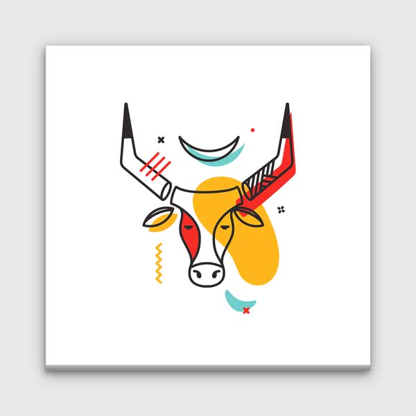 Soyut Geyik Başı Figürlü Minimal Kanvas Tablo 13992