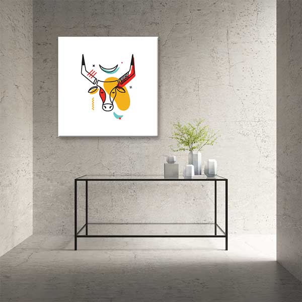 Soyut Geyik Başı Figürlü Minimal Kanvas Tablo 13992