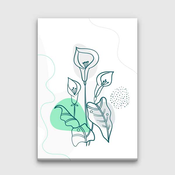 Çizgi Sanatı Çiçek Figürlü Minimal Duvar Tablosu 13952