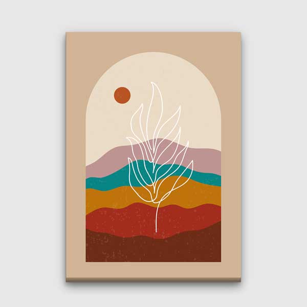 Kemer İçinde Katmanlı Soyut Manzara Minimal Duvar Tablosu 13967