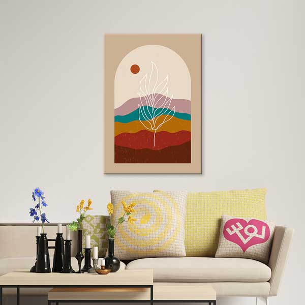 Kemer İçinde Katmanlı Soyut Manzara Minimal Duvar Tablosu 13967