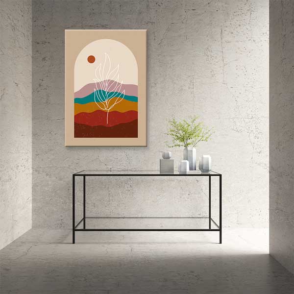 Kemer İçinde Katmanlı Soyut Manzara Minimal Duvar Tablosu 13967