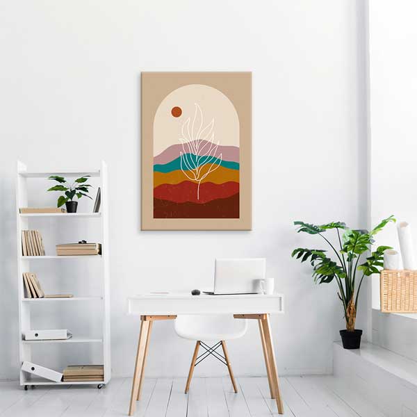 Kemer İçinde Katmanlı Soyut Manzara Minimal Duvar Tablosu 13967