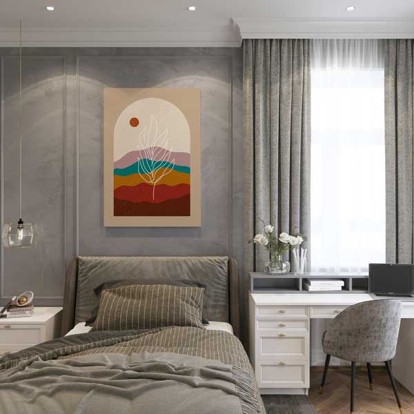 Kemer İçinde Katmanlı Soyut Manzara Minimal Duvar Tablosu 13967