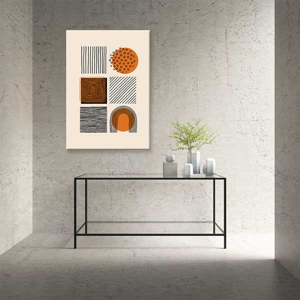 Geometrik Desenli Minimal Kompozisyon Duvar Tablosu 13973