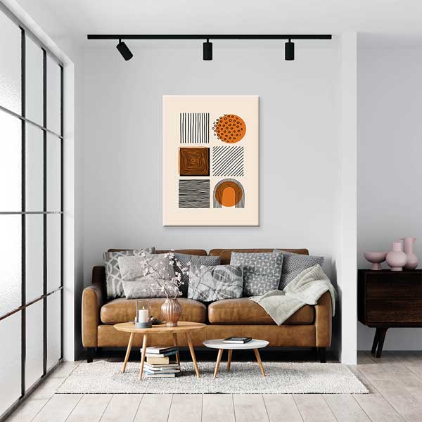 Geometrik Desenli Minimal Kompozisyon Duvar Tablosu 13973