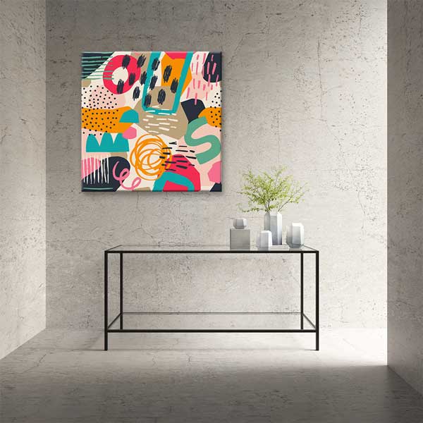 Renkli Soyut Desenli Modern Minimal Kanvas Tablo 13994