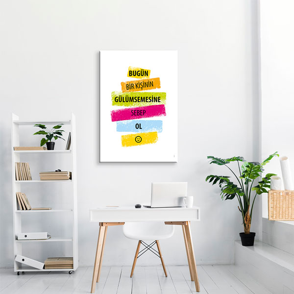motivasyon-duvar-sozleri-7595-01 Bugün Bir Kişinin Gülümsemesine Sebep Ol Kanvas Tablo 7595