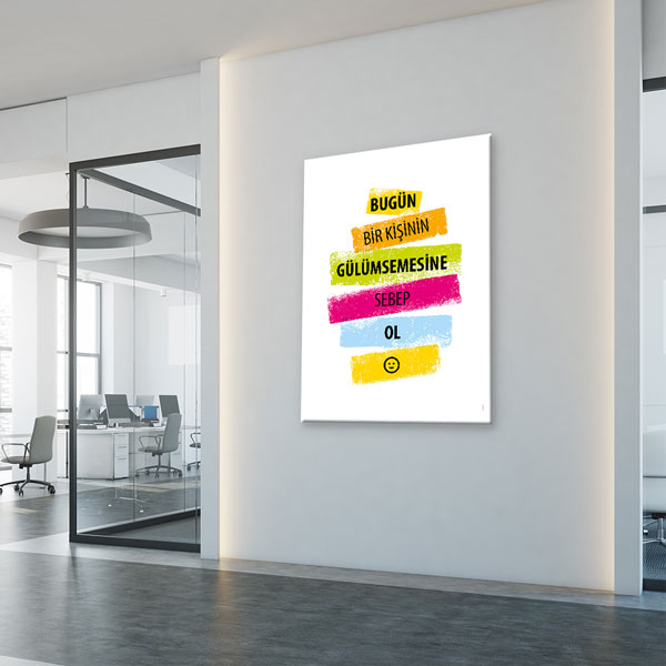 motivasyon-duvar-sozleri-7595-05 Bugün Bir Kişinin Gülümsemesine Sebep Ol Kanvas Tablo 7595