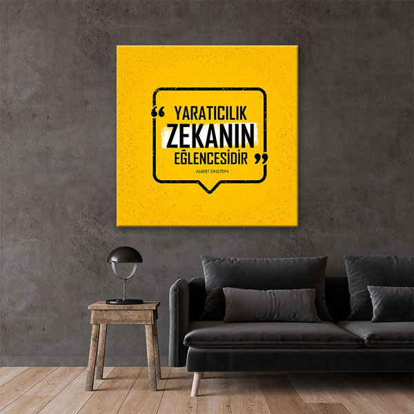 Yaratıcılık Zekanın Eğlencesidir Albert Einstein Kanvas Tablo 7527