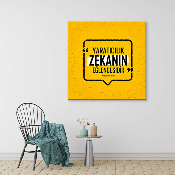 Yaratıcılık Zekanın Eğlencesidir Albert Einstein Kanvas Tablo 7527