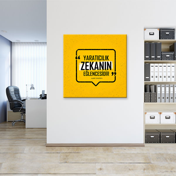 Yaratıcılık Zekanın Eğlencesidir Albert Einstein Kanvas Tablo 7527