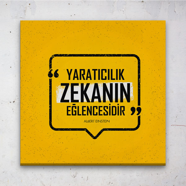 Yaratıcılık Zekanın Eğlencesidir Albert Einstein Kanvas Tablo 7527