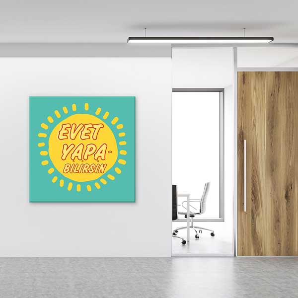 motivasyon-posterleri-4097-01 "EVET YAPABİLİRSİN" Güneş Motifli Motivasyon Posteri – 4097