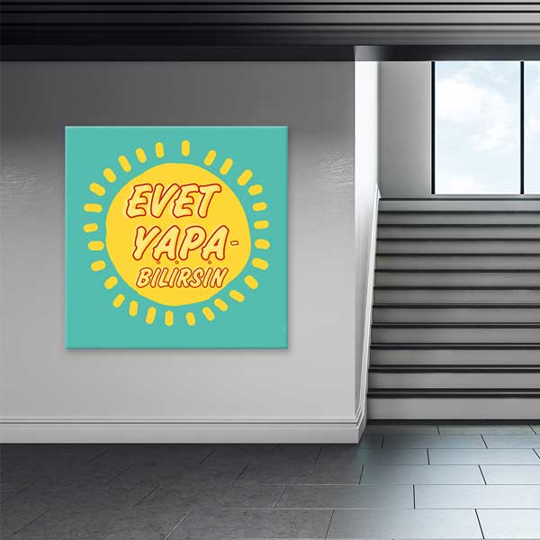 motivasyon-posterleri-4097-02 "EVET YAPABİLİRSİN" Güneş Motifli Motivasyon Posteri – 4097