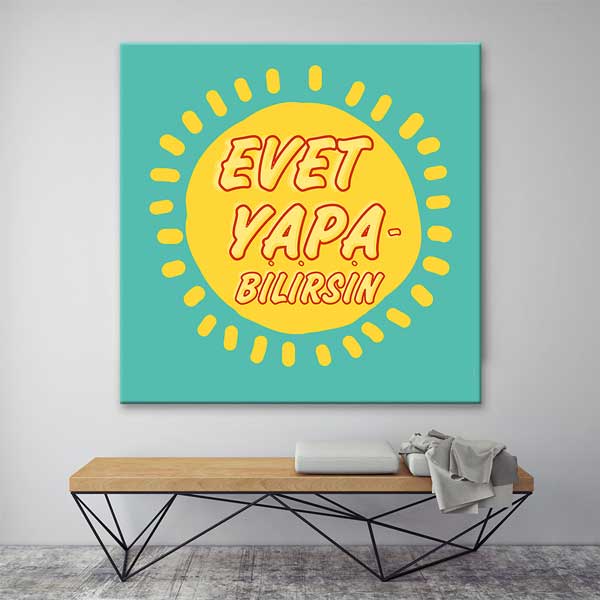 motivasyon-posterleri-4097-03 "EVET YAPABİLİRSİN" Güneş Motifli Motivasyon Posteri – 4097