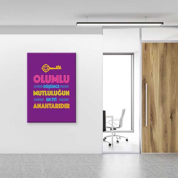 "Olumlu Düşünce Mutluluğun Anahtarıdır" Motivasyon Tablosu – 4063