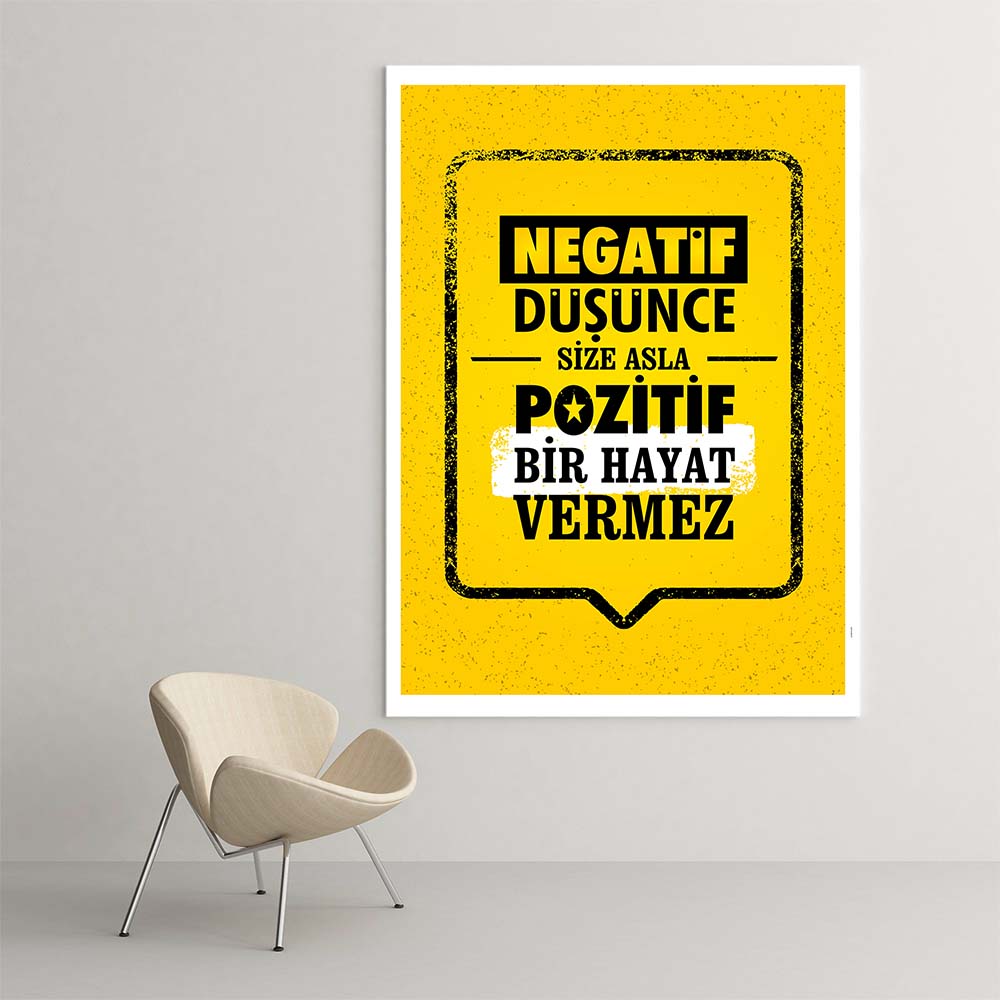 motivasyon-tablolari-4084-01 "Negatif Düşünce Asla Pozitif Hayat Vermez" Motivasyon Tablosu – 4084