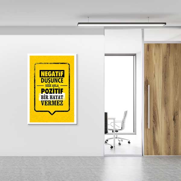 motivasyon-tablolari-4084-02 "Negatif Düşünce Asla Pozitif Hayat Vermez" Motivasyon Tablosu – 4084