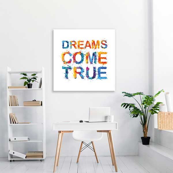 Hayaller Gerçek Olur Duvar Tablosu - Renkli İlham – 3309