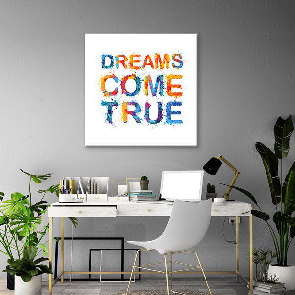 Hayaller Gerçek Olur Duvar Tablosu - Renkli İlham – 3309