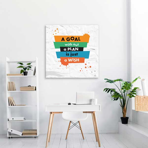 motivation-wall-poster-3323-01 Plansız Hedef Sadece Bir Dilektir Duvar Tablosu – 3323