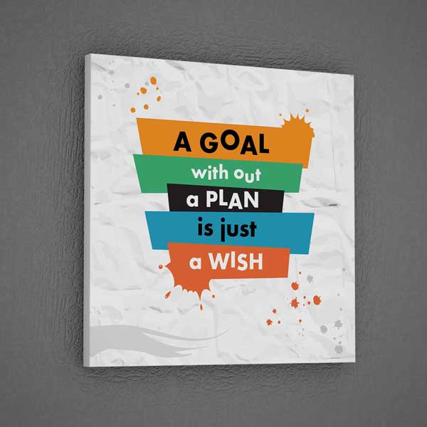 motivation-wall-poster-3323-03 Plansız Hedef Sadece Bir Dilektir Duvar Tablosu – 3323