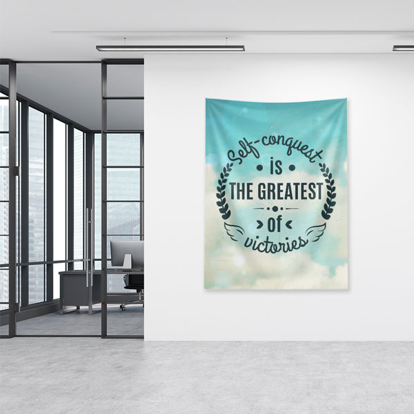 Motivasyon Duvar Örtüsü - Self Conquest Victory 7630