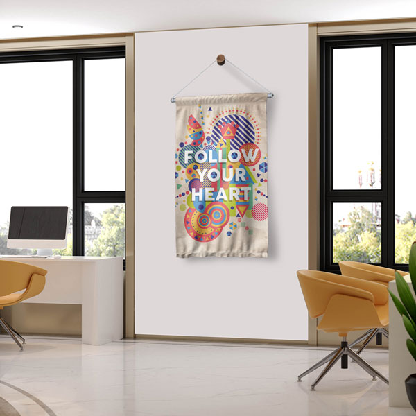 Renkli Motivasyonel Duvar Flaması "Follow Your Heart" 10261