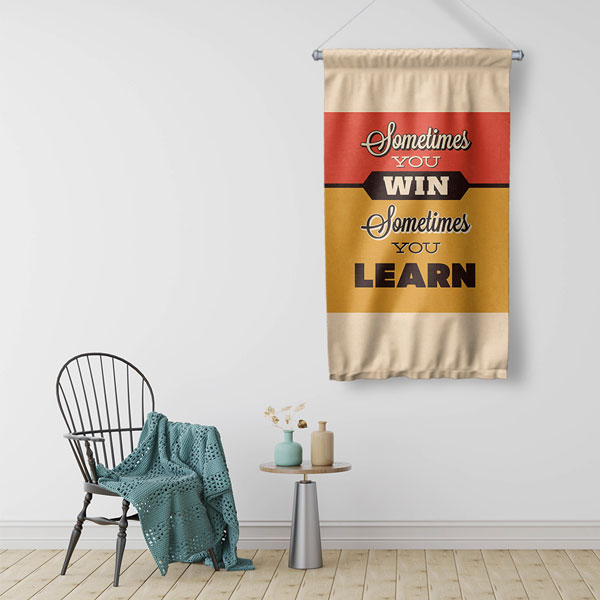 Sometimes You Win Sometimes You Learn Motivasyon Duvar Flaması Kumaş Baskı 7682