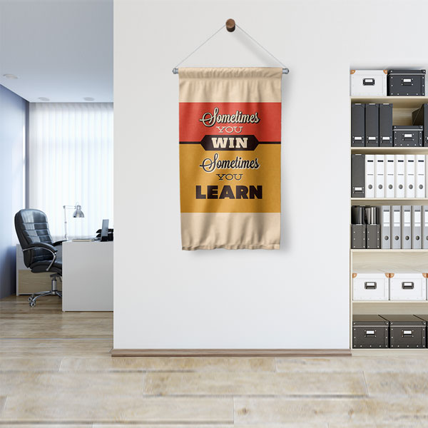 Sometimes You Win Sometimes You Learn Motivasyon Duvar Flaması Kumaş Baskı 7682