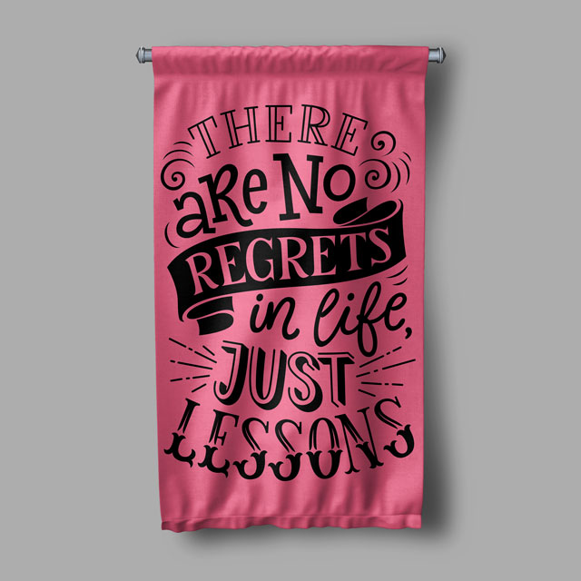 No Regrets Just Lessons Duvar Flaması 7713