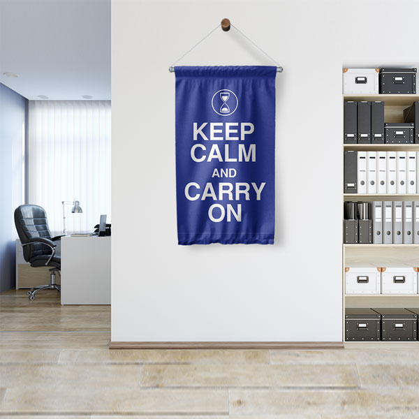 Keep Calm And Carry On Motivasyon Duvar Flaması Kumaş Baskı 7699