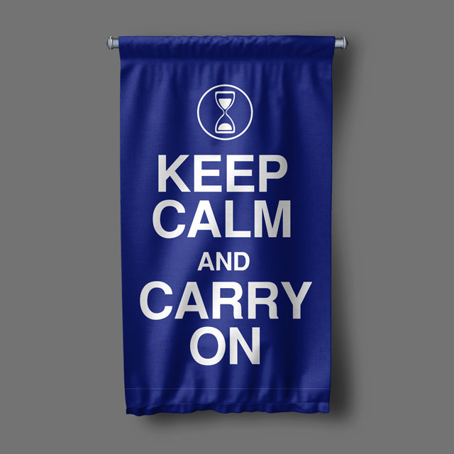 Keep Calm And Carry On Motivasyon Duvar Flaması Kumaş Baskı 7699