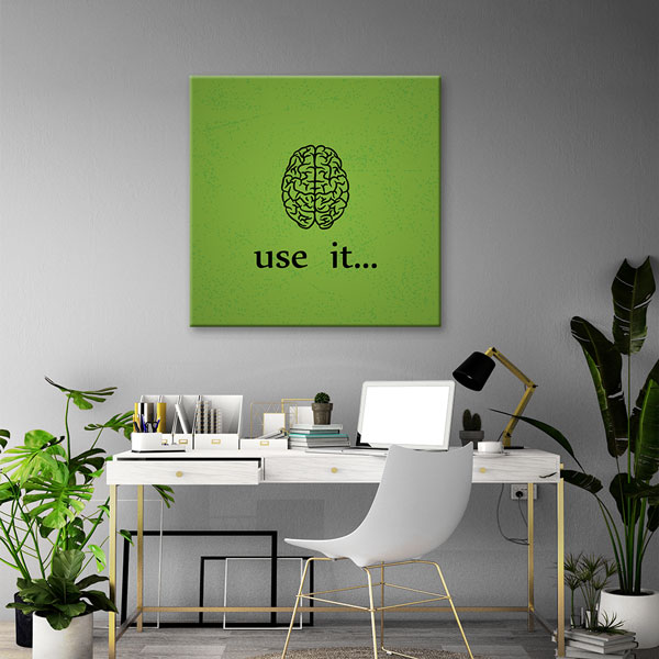 Motivasyon Use Your Brain Kanvas Tablo – 7541
