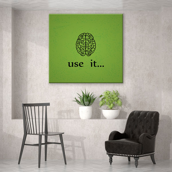Motivasyon Use Your Brain Kanvas Tablo – 7541