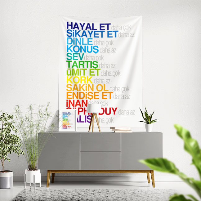 Hayal Et Daha Çok Şikayet Et Daha Az Yazılı İlham Verici Duvar Örtüsü 7656