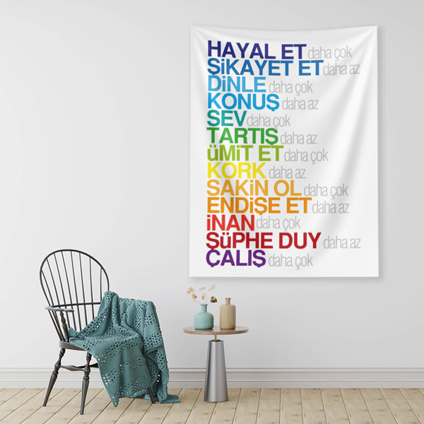 Hayal Et Daha Çok Şikayet Et Daha Az Yazılı İlham Verici Duvar Örtüsü 7656