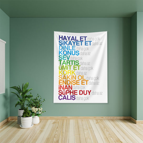 Hayal Et Daha Çok Şikayet Et Daha Az Yazılı İlham Verici Duvar Örtüsü 7656