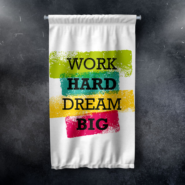 Work Hard Dream Big Duvar Flaması 7707