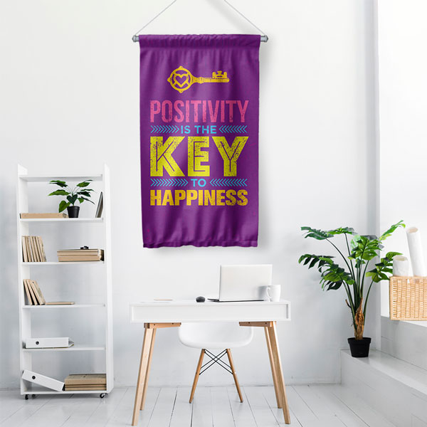 Positivity is the Key Duvar Flaması 7709