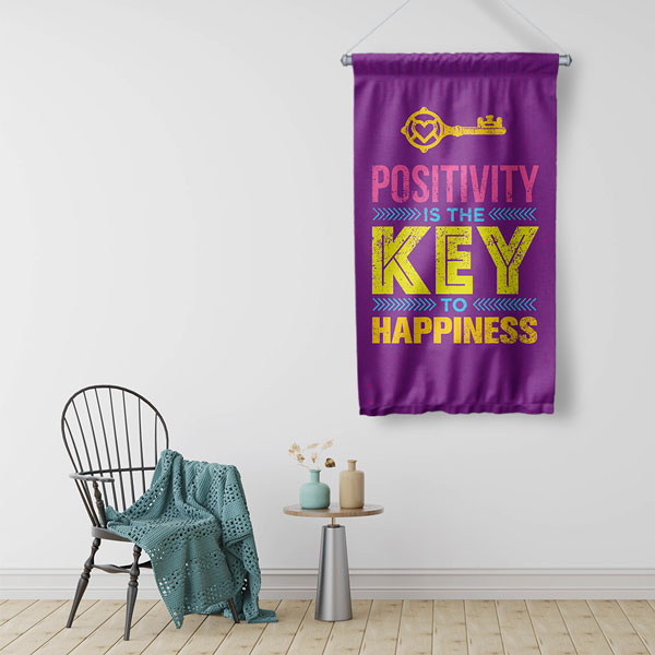 Positivity is the Key Duvar Flaması 7709